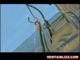 3d animato hentai streetwalker prende scopata da enorme tentac